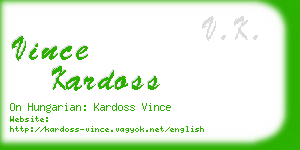 vince kardoss business card